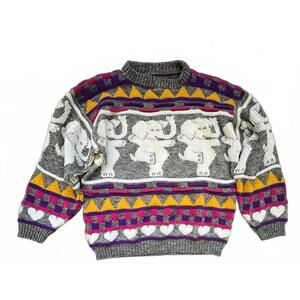 Vintage 80s Dancing Elephant Crewneck‎ Sweater - OS
